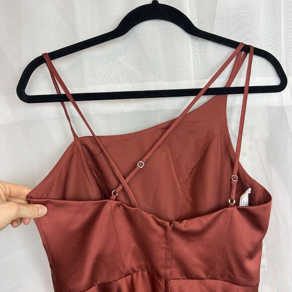 DB studio Celebrate bridesmaid formal maxi dress satin strappy sz 8 pockets - Picture 5 of 11
